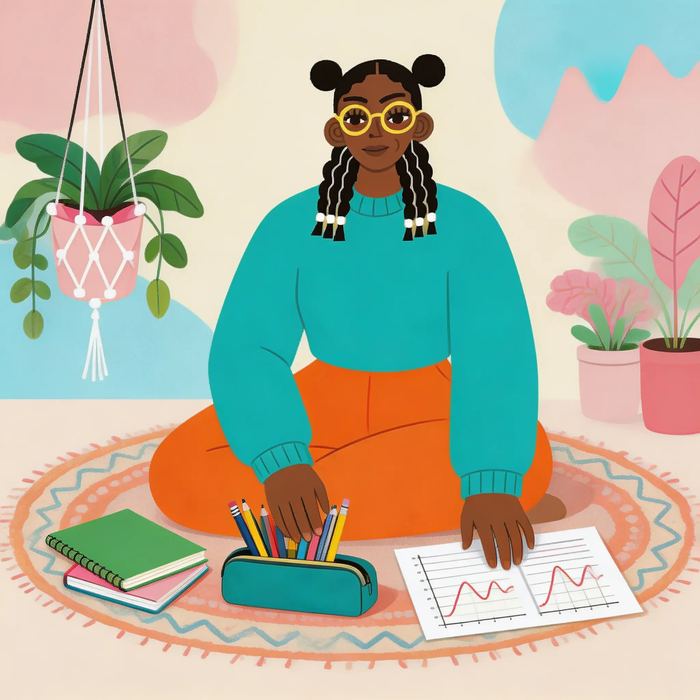 Illustration of a woman noticing her own patterns